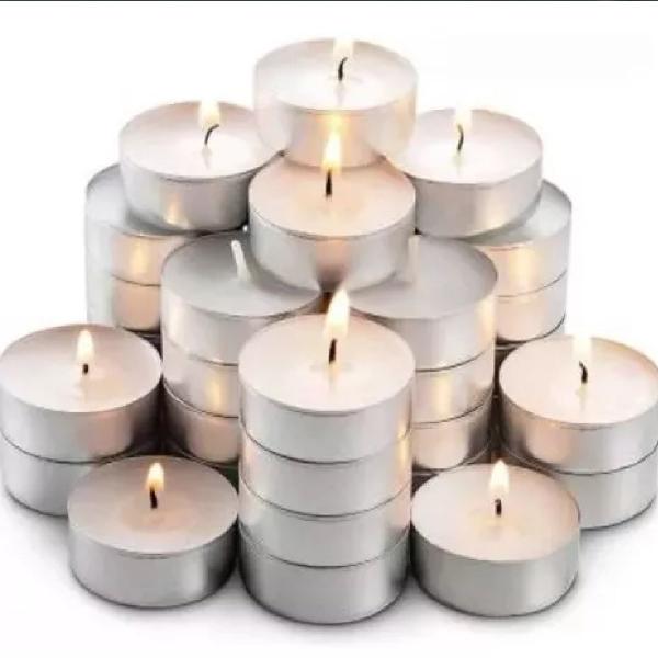 Imagem de Kit 10 Velas Fondue Rechaud Jantar Suporte Aluminio 1,7cm