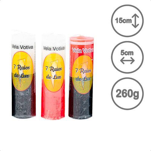 Imagem de Kit 10 Velas Votiva 7 Dias Bicolor 260g Parafina Pura