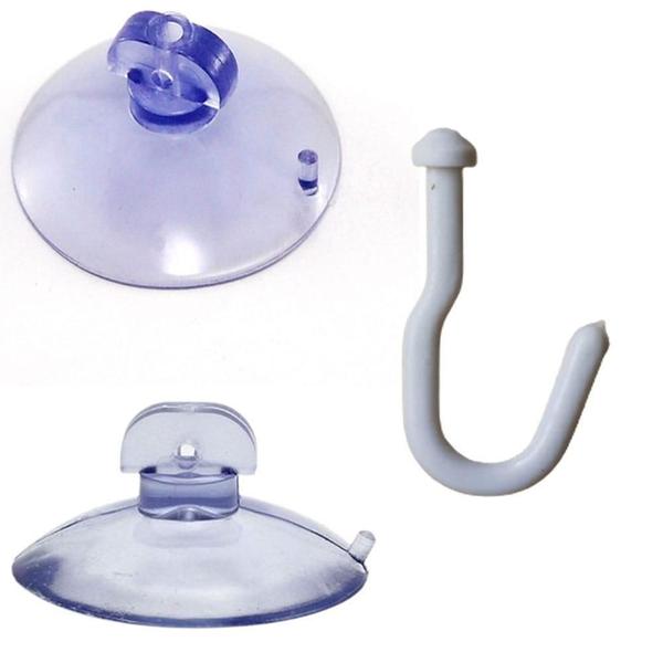 Kit 10 Ventosas 45Mm 4,5Cm Silicone Vidro Acrílico Gancho - H Plásticos Imagem de Kit 10 Ventosas 45Mm 4,5Cm Silicone Vidro Acrílico Gancho