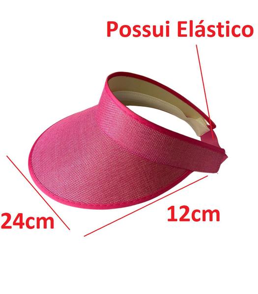 Imagem de Kit 10 Viseiras Tiara Arco Rosa Praia Personalizar aba 12cm