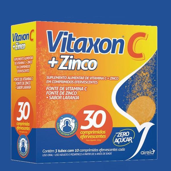 Imagem de Kit 10 Vitaminas Vitaxon C+Zinco Com 30 Comprimidos - Airela