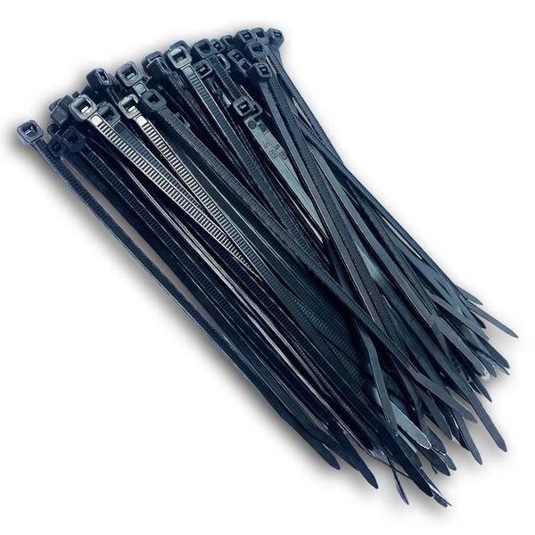 Imagem de Kit 100 Abraçadeiras de Nylon Preta Foxlux 14cm x 3,5mm