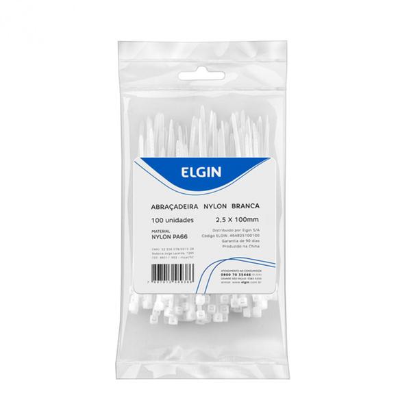 Kit 100 Abraçadeiras Nylon 2.5x100mm Resistente Elgin Imagem de Kit 100 Abraçadeiras Nylon 2.5x100mm Resistente Elgin