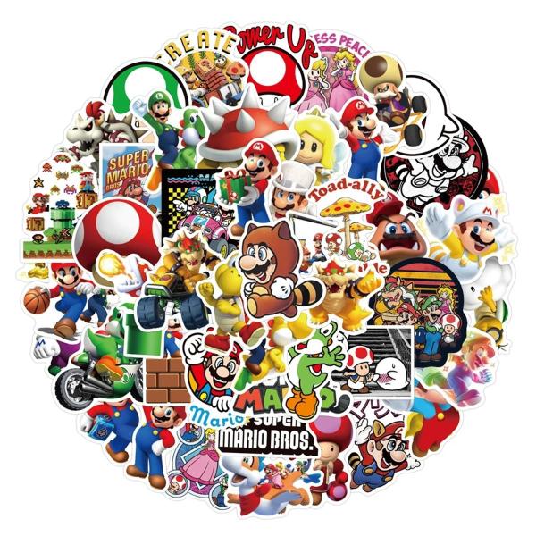 Imagem de Kit 100 Adesivos Sticker Super Mario Bros World Luigi Peach Yoshi Toad Bower Prova D'água