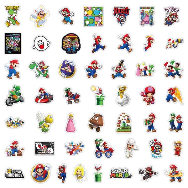 Imagem de Kit 100 Adesivos Sticker Super Mario Bros World Luigi Peach Yoshi Toad Bower Prova D'água