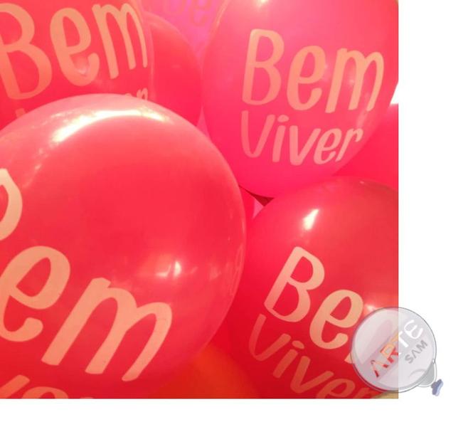 Imagem de KIT 100 Balões impressos latex Personalizados nove polegadas
