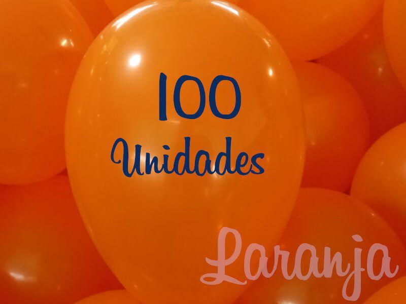 Imagem de KIT 100 Balões personalizados latex laranja impressos em um lado e uma cor de impressão