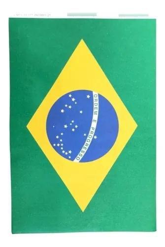 Imagem de Kit 100 Bandeira Do Brasil Para Varal Plástica Grande 30x47