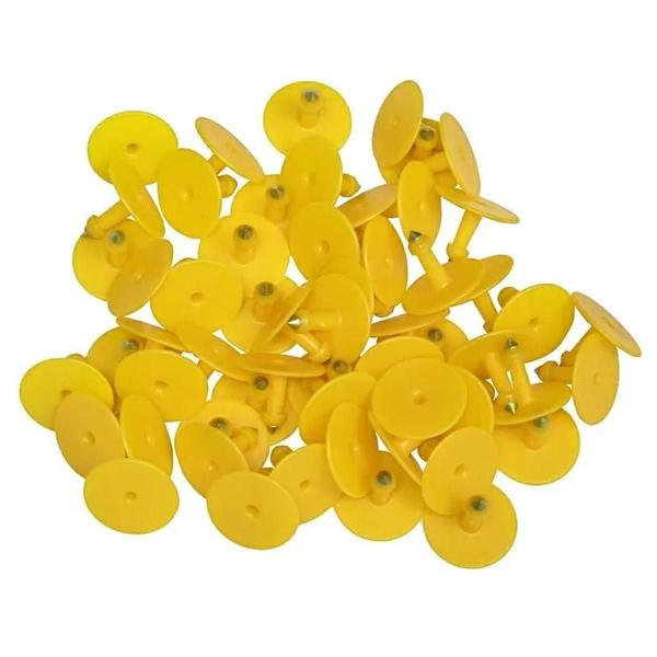 Imagem de Kit 100 Brinco Bovino Para Gado Numerado 101 A 200 Amarelo