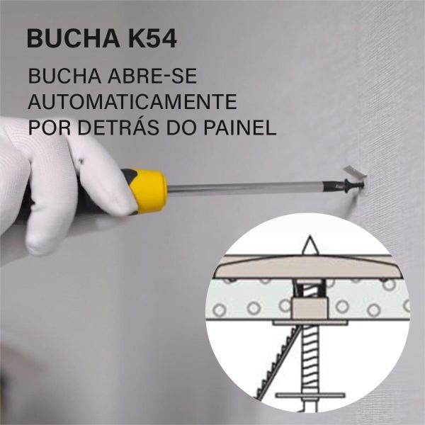 Imagem de Kit 100 Bucha K54 P/ Gesso Drywall Bloco Para Parafuso Philips