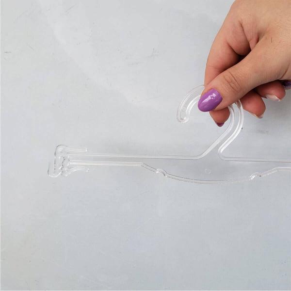 Imagem de Kit 100 Cabides Expositores de Loja para Lingerie Encaixe para Alças Atacado Transparente