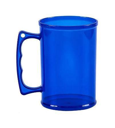 Imagem de Kit 100 Caneca De Chopp Acrílica Azul Cristal 300Ml Festa