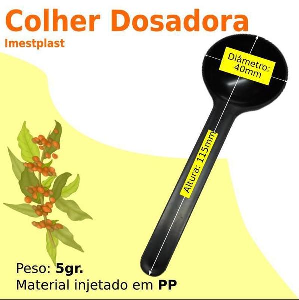 Imagem de Kit 100 Colheres Dosadoras/Medidas Para Café Pretas