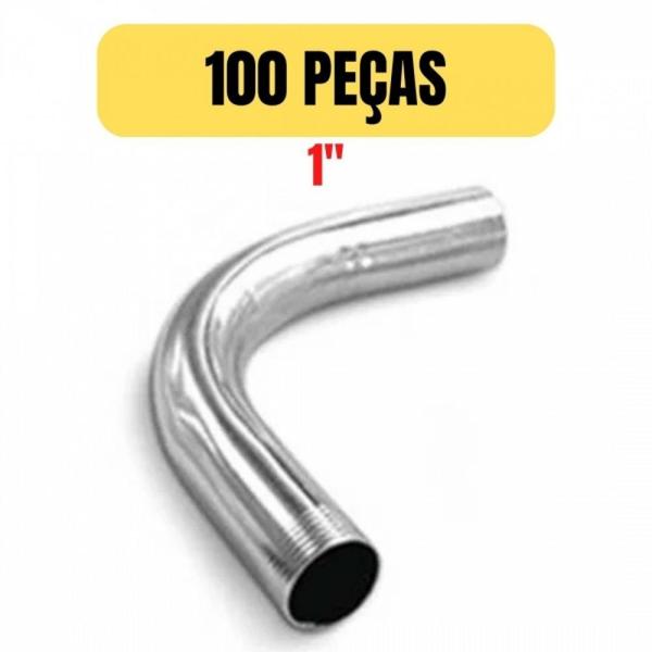 Imagem de Kit 100 curva galvanizada para eletroduto 1 x 90