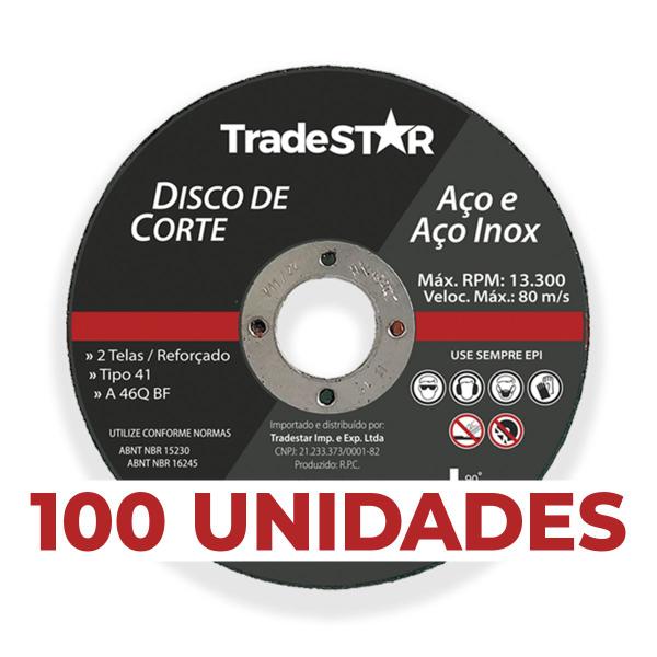 Imagem de kit 100 Discos de Corte Metal 115x1,0mm