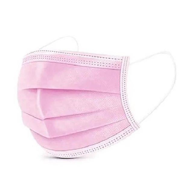 Imagem de Kit 100 Máscaras Descartáveis para Crianças - Cor Rosa