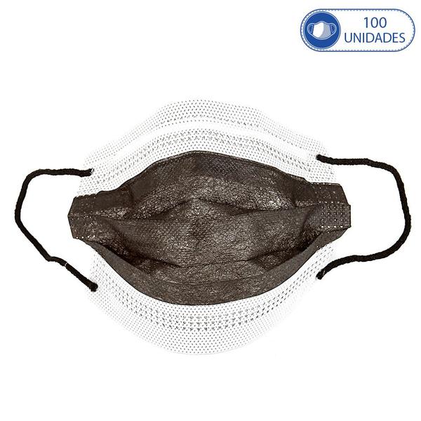 Imagem de Kit 100 Máscaras para Crianças Descartáveis Preto Miralupa c