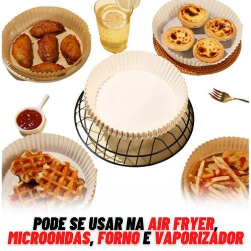 Imagem de Kit 100 Papel Forro Air Fryer Antiaderente Descartavel