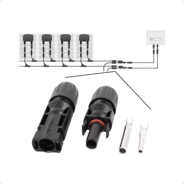 Imagem de Kit 100 Pares De Conectores Mc4 Para Sistemas Fotovoltaico