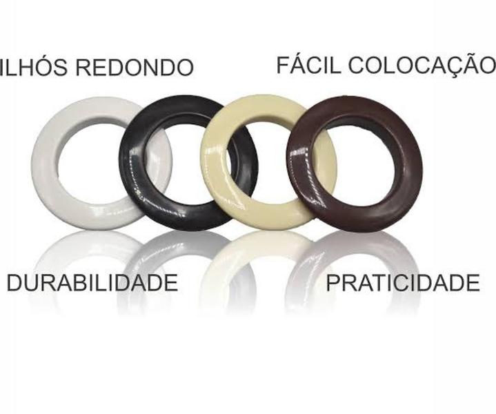 Imagem de Kit 100 Pares Ilhós Para Cortina Redondo 28mm Cerejeira