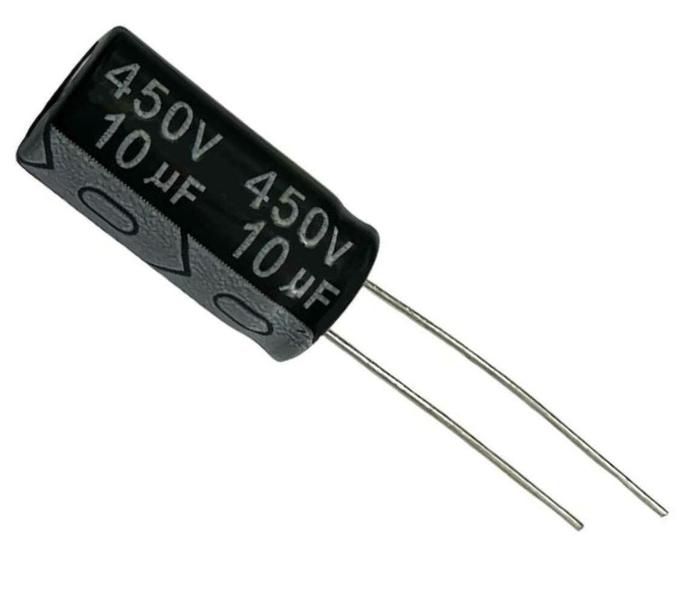 Imagem de Kit 100 pçs - capacitor eletrolitico 10x450v  - 10uf x 450v