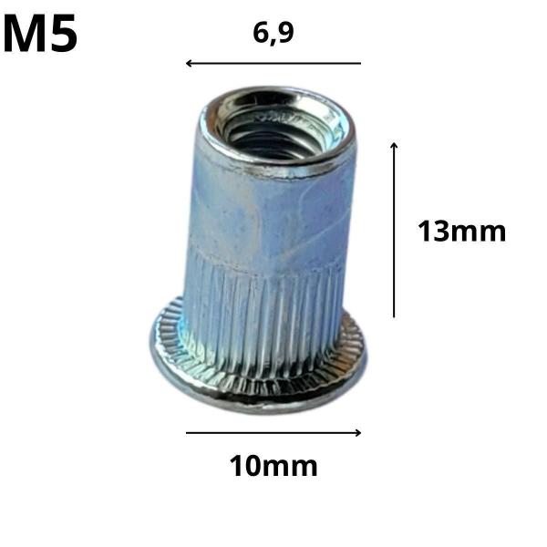 Imagem de Kit 100 Porca Rebite Rosca Interna M4 M5 M6 M8