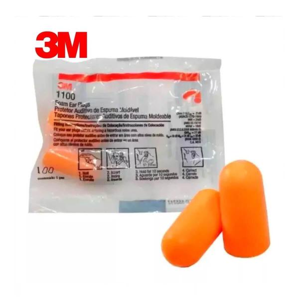 Kit 100 Prs Protetor Auricular Plug Espuma S/ Cordão 3m 1100 - 3m Do Brasil Imagem de Kit 100 Prs Protetor Auricular Plug Espuma S/ Cordão 3m 1100