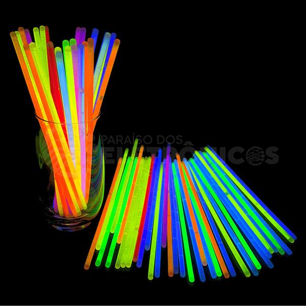 Imagem de Kit 100 Pulseira Luzes Neon Para Animar Sua Balada - XU1