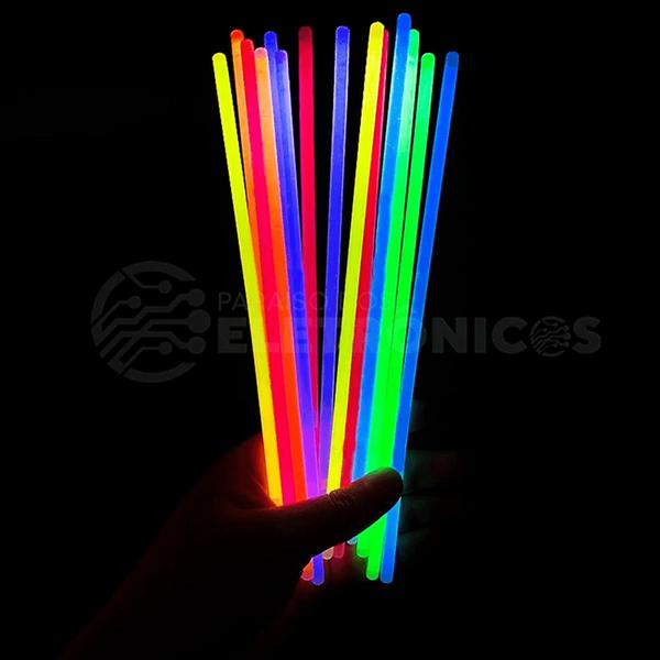 Imagem de Kit 100 Pulseiras Iluminação Neon Fluorescente Sucesso Nas Festas XU1