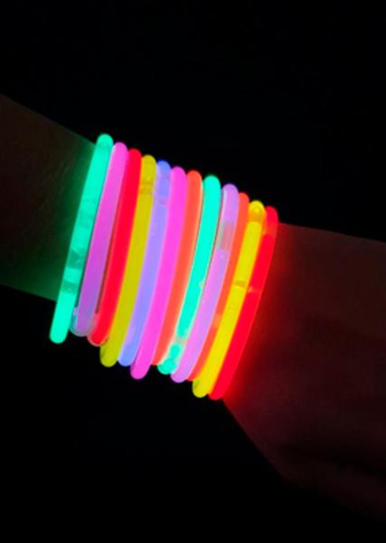 Imagem de Kit 100 Pulseiras Neon Balada Brilho Fluorescente Festa