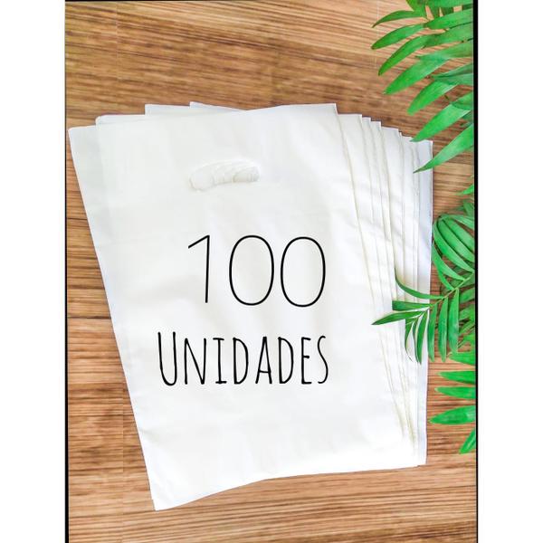 Imagem de Kit 100 Sacolas Premium Boca De Palhaço p/ loja 30x40 Opções