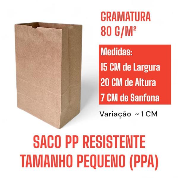 Imagem de Kit 100 Sacos de Papel Kraft 15x20x7 - Resistentes e Sustentáveis para Delivery e Produtos Compactos