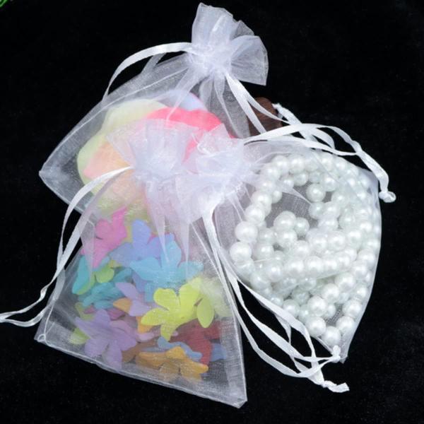 Imagem de Kit 100 Saquinho Saco Organza 10x15 Branco Lembrancinha