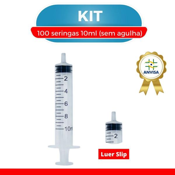 Imagem de kit 100 Seringas 10ml S/ Agulha Luer Lock / Luer Slip