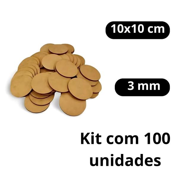 Imagem de Kit 100 Sousplats Redondo Cru Jogo Americano Copos 10x10