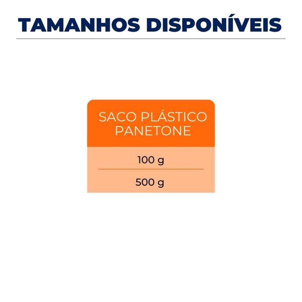 Kit 100 un de saco p/ panetone 100g (13x22,5cm) 100 un fecho - TAMAROZZI Imagem de Kit 100 un de saco p/ panetone 100g (13x22,5cm) 100 un fecho