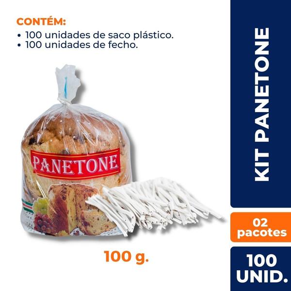 Kit 100 un de saco p/ panetone 100g (13x22,5cm) 100 un fecho - TAMAROZZI Imagem de Kit 100 un de saco p/ panetone 100g (13x22,5cm) 100 un fecho