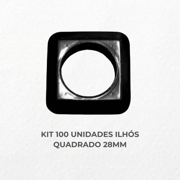 Imagem de Kit 100 unidades ilhós 28mm quadrado para cortina