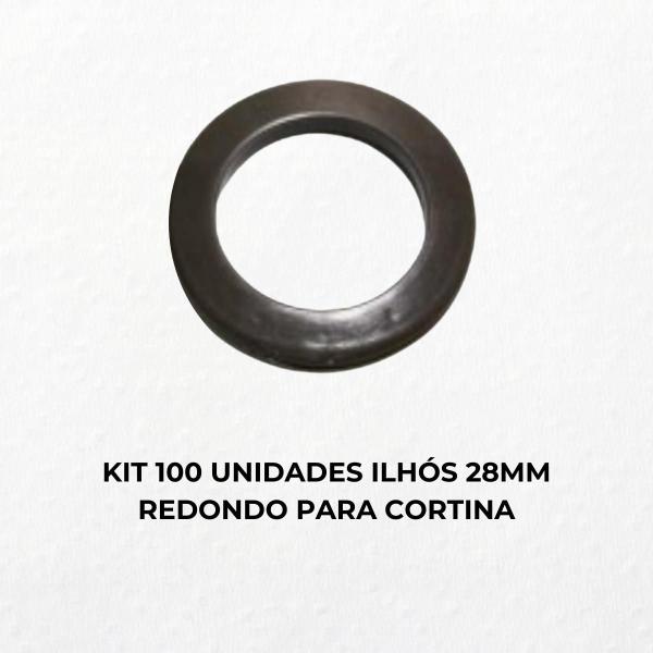 Imagem de Kit 100 unidades ilhós 28mm redondo para cortina