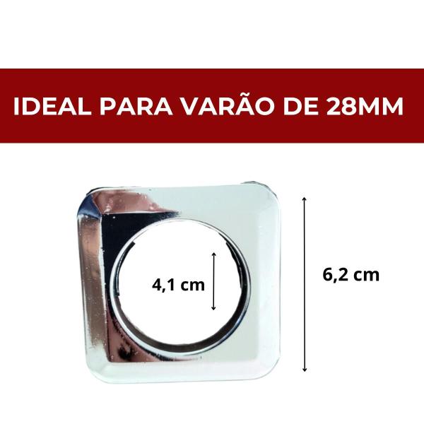 Imagem de Kit 100 unidades ilhós quadrado 28mm metalizado para cortina