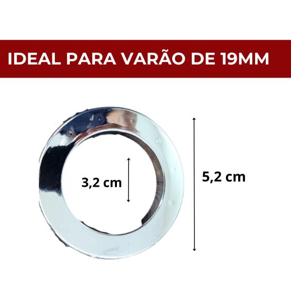 Imagem de Kit 100 unidades ilhós redondo 19mm metalizado para cortina