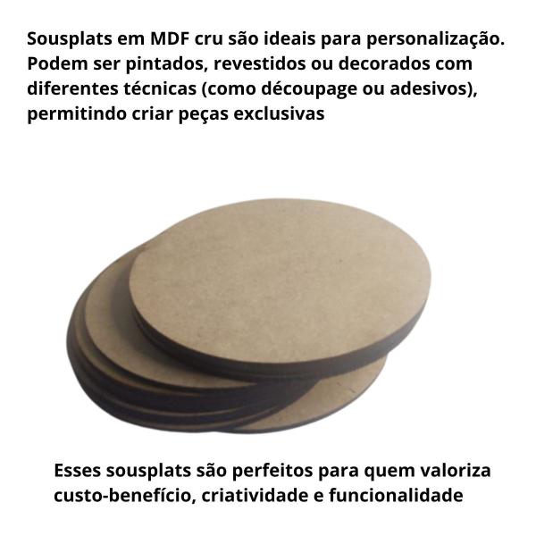 Imagem de Kit 100 Unidades Sousplat Supla Suplat 10cm Mdf Base Mandala