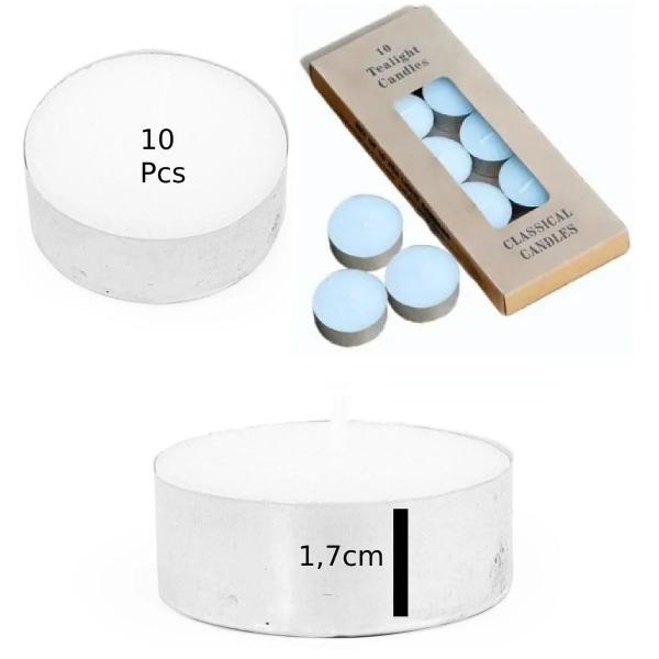 Imagem de Kit 100 Velas Fondue Rechaud Jantar Suporte Aluminio 1,7cm