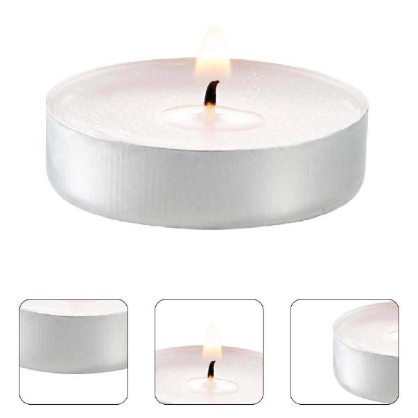 Imagem de Kit 100 Velas Fondue Rechaud Jantar Suporte Aluminio 1,7cm