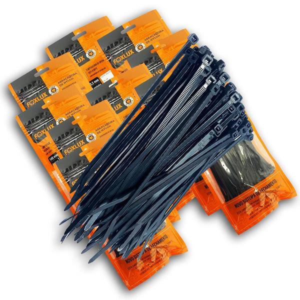 Kit 1000 Abraçadeiras De Nylon Preta Foxlux 14Cm X 3,5Mm Imagem de Kit 1000 Abraçadeiras De Nylon Preta Foxlux 14Cm X 3,5Mm