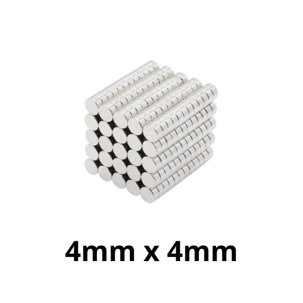 Imagem de Kit 1000 Imã Neodímio Disco Magnético N35 4x 4mm Super Forte Potente Redondo