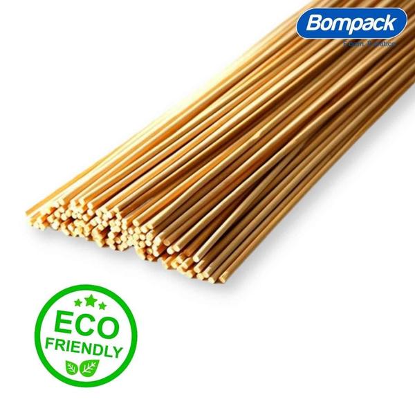 Imagem de Kit 1000un Varetas de Bambu 40cm 4mm Palito Algodão Doce Sustentável Bompack (10x100pct)