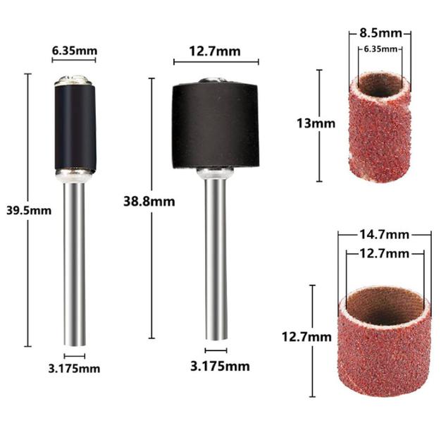 Imagem de Kit 104 Tubo Cinta de Lixa Micro Retíficas G60 G120 e G320