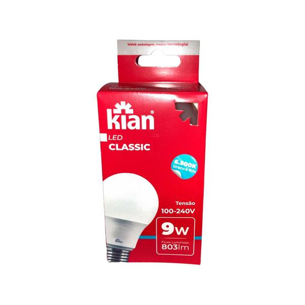 Imagem de Kit 10PÇ Lampada de Led Classic Branca Fria 9w 6500k Kian E27 Ip20 Bivolt