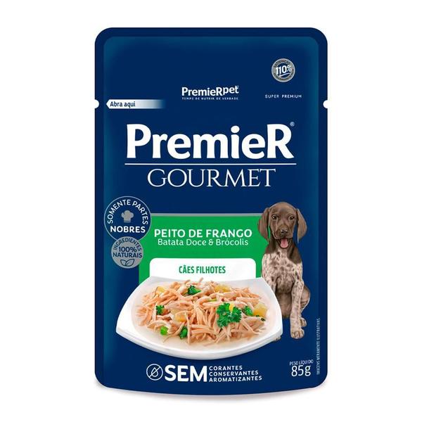 Imagem de Kit 10Un. Ração Úmida Premier Gourmet Cães Filhotes Peito